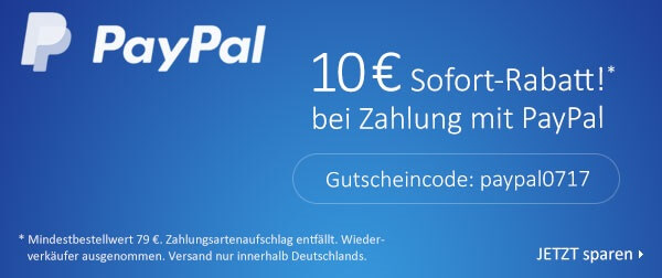 Купон на скидку 10 евро по коду: paypal0717