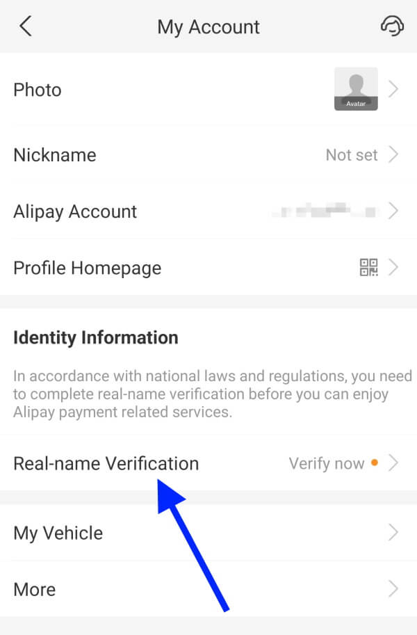 Ввод данных и регистрация аккаунта Алипей